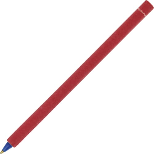 UK Branded Eco Recycled Paper Pen in Red from Total Merchandise