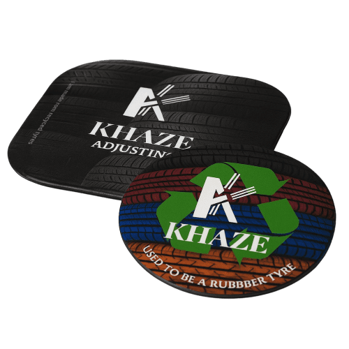 Brite Mat Tyre Coasters in White/Black