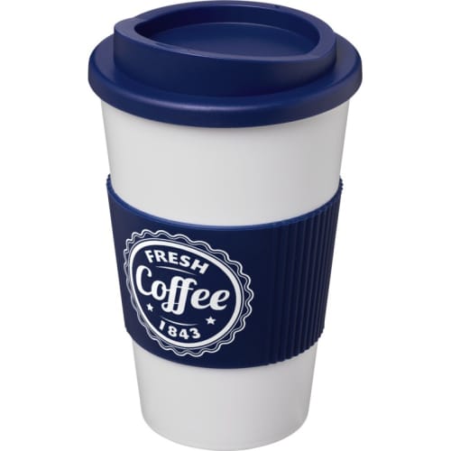 Americano Mugs with Grip in White/Blue