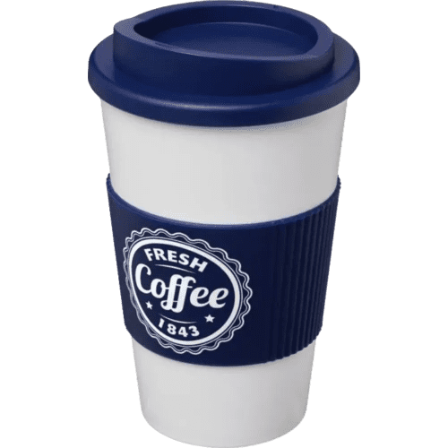 Americano Mugs with Grip in White/Blue