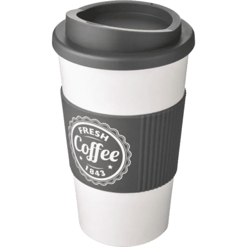 Americano Mugs with Grip in White/Grey