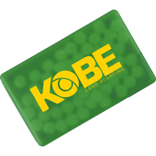 Corporate Branded Mint Cards in Frosted Green Printed in Full Colour by Total Merchandise
