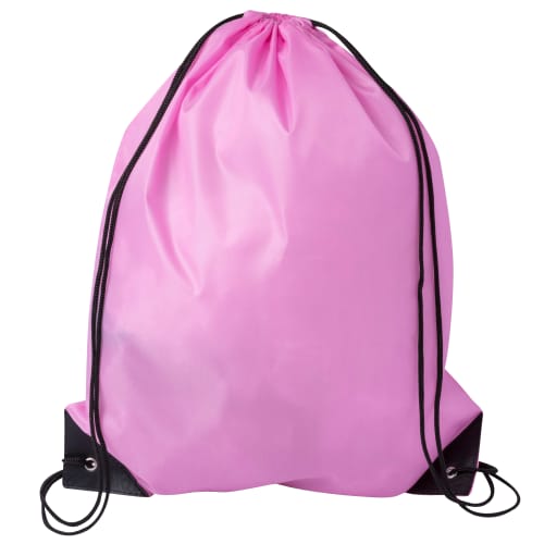 Custom Printed Drawstring Bags in Pink from Total Merchandise