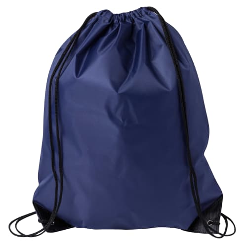 Branded Budget Drawstring Bags in Navy Blue from Total Merchandise