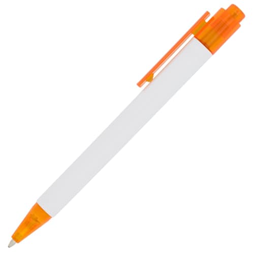 Calypso Ballpens in White/Transparent Orange