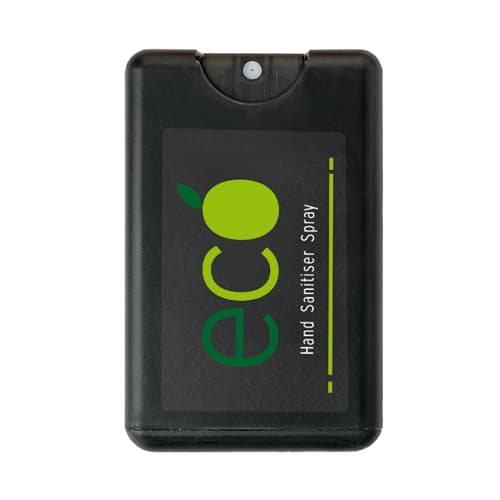 Branded Credit Card Hand Sanitisers in Frosted Black and Clear from Total Merchandise