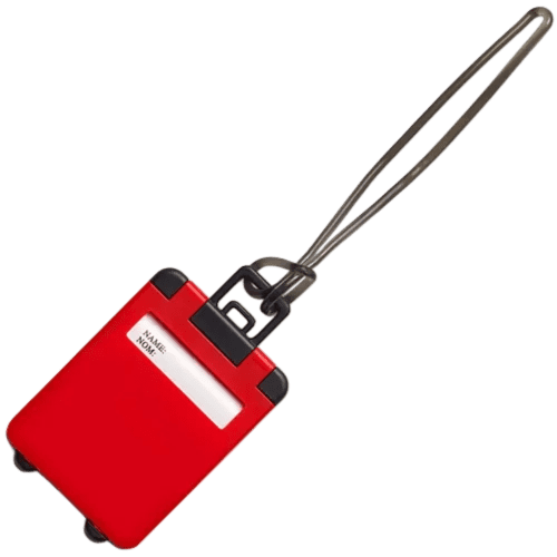 Printed Value Plastic Luggage Tags in red from Total Merchandise
