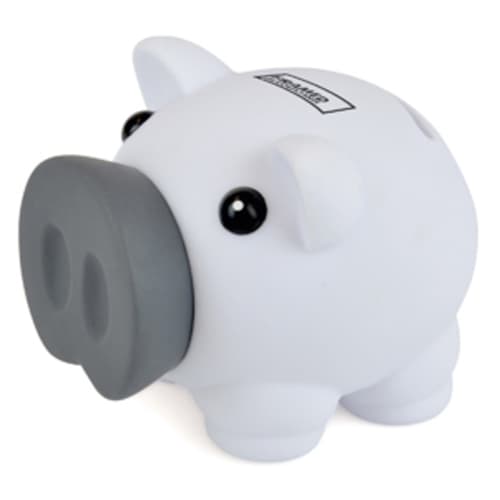 Petit Plastic Piggy Bank in White