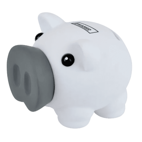 Petit Plastic Piggy Bank in White