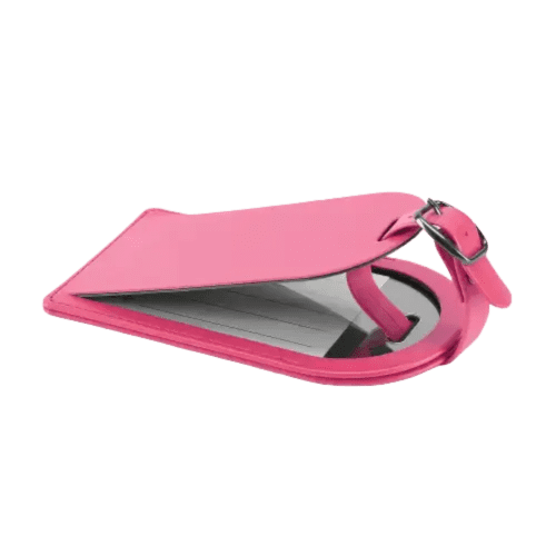 Large Belluno Luggage Tag in Cerise Pink