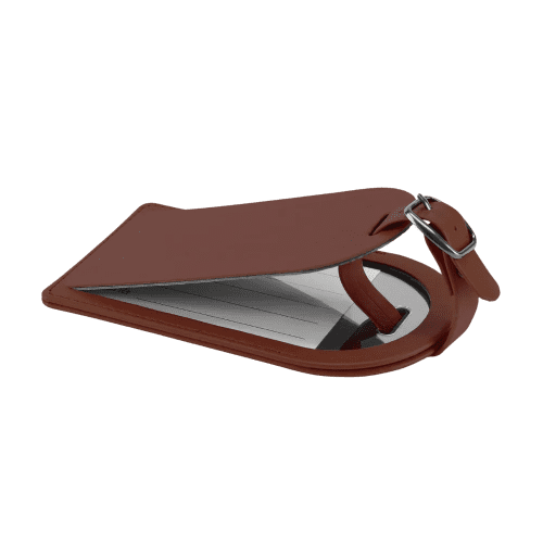 Large Belluno Luggage Tag in Chestnut Brown
