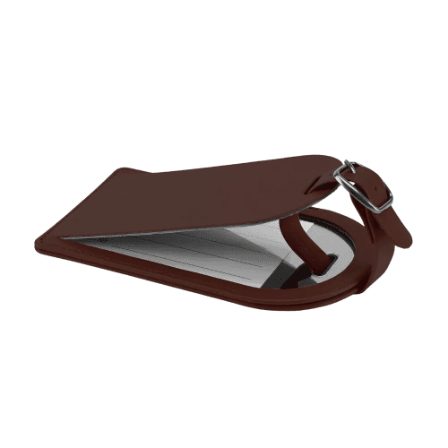 Large Belluno Luggage Tag in Chocolate Brown