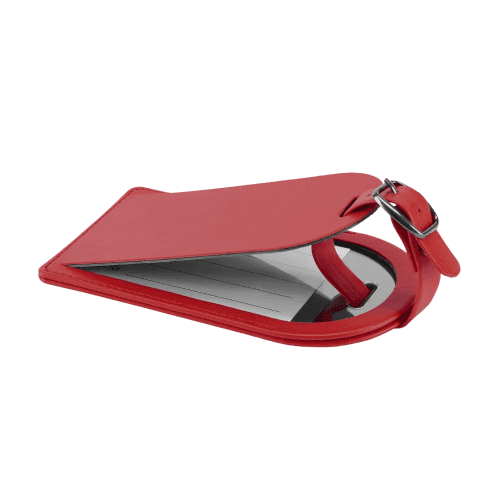 Large Belluno Luggage Tag in Deep Red