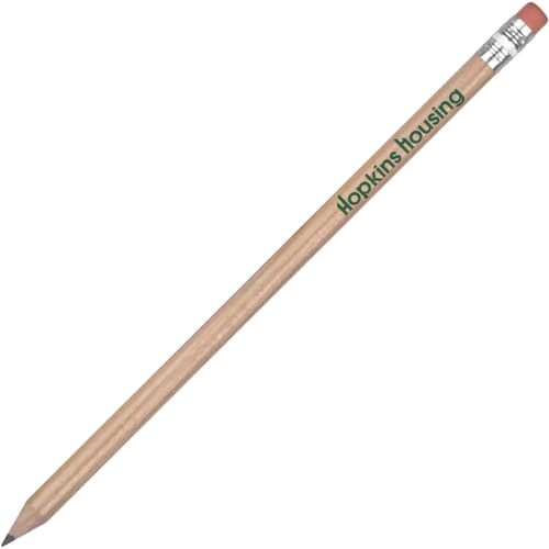 Promotional FSC Wooden Pencil with Eraser Printed with a Logo by Total Merchandise