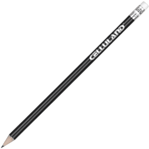 Promotional Argente Pencil With Eraser in Black Printed with a Logo by Total Merchandise