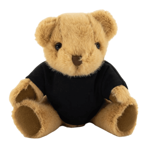 20cm Honey Jointed Bear with T-Shirt in Brown/Black