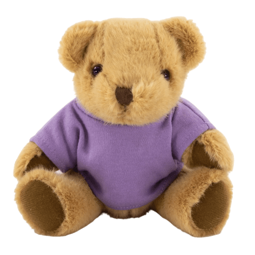 20cm Honey Jointed Bear with T-Shirt in Brown/Lilac