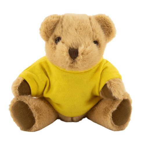 20cm Honey Jointed Bear with T-Shirt in Brown/Yellow