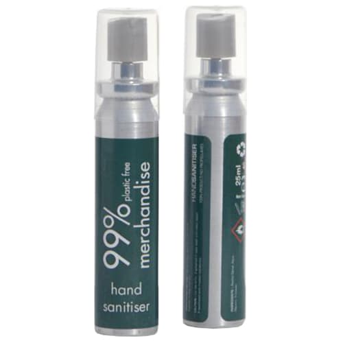 25ml Anti Bacterial Hand Sanitiser Spray in Silver