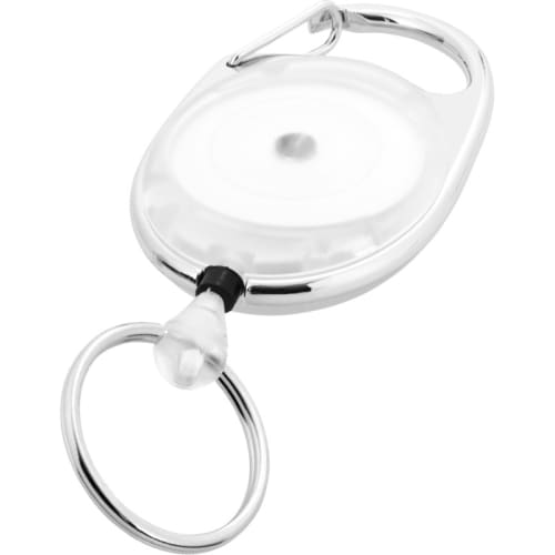 Roller Clip Key Chain in Translucent White