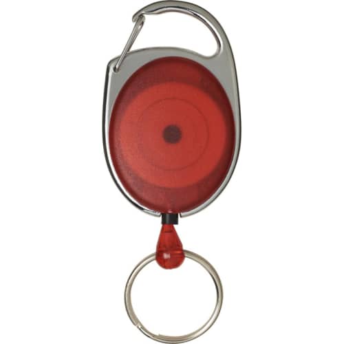 Roller Clip Key Chain in Translucent Red