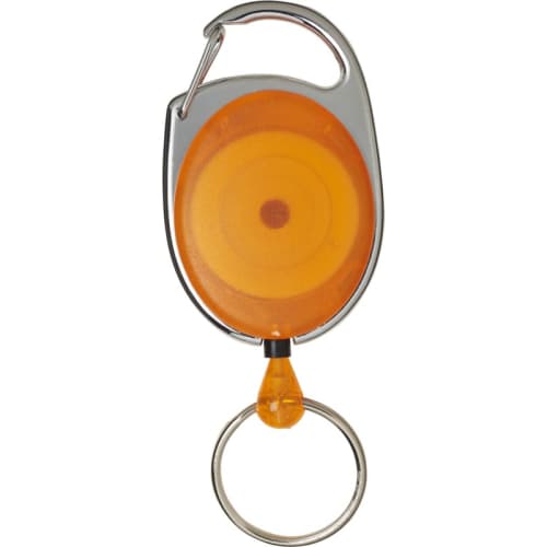 Roller Clip Key Chain in Translucent Orange