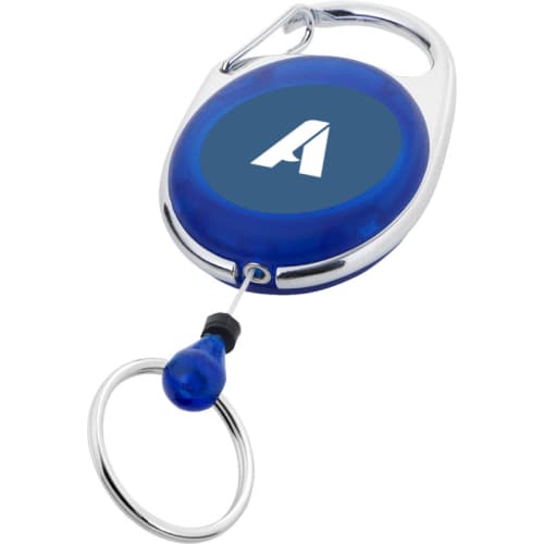 Roller Clip Key Chain in Translucent Blue