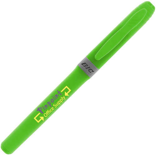 Logo Printed BiC Brite Liner Grip Highlighter Pens in Apple Green from Total Merchandise