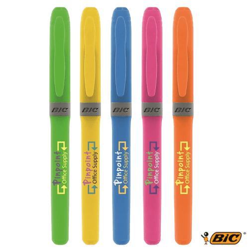 Custom Printed BiC Brite Liner Grip in Pink with Logo from Total Merchandise