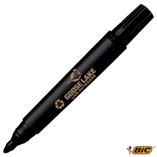 Custom Printed BiC Permanent Marker Pens in Black with Logo from Total Merchandise