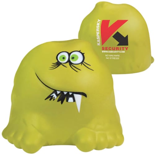 Promotional branded Stress Bug with a company logo printed to the back