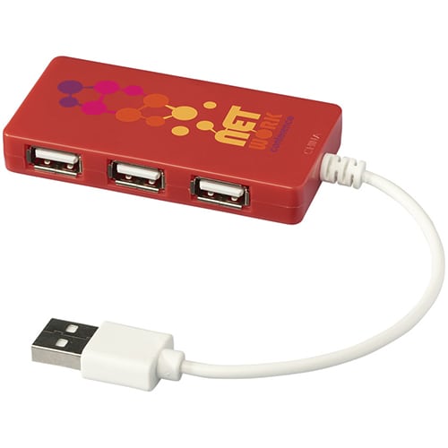 4 Port USB Hubs in Red