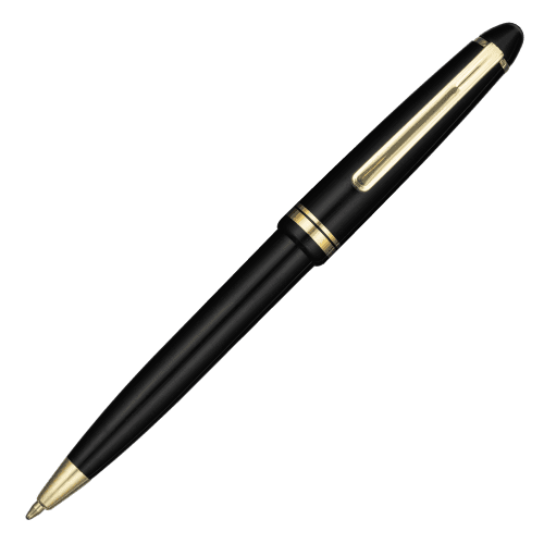 UK Printed Alpine Gold Trim Ballpen in Black from Total Merchandise