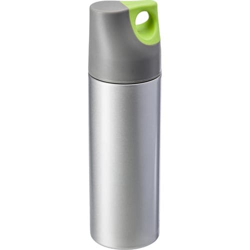 Promotional 500ml Double Walled Travel Mugs with a green accent from Total Merchandise