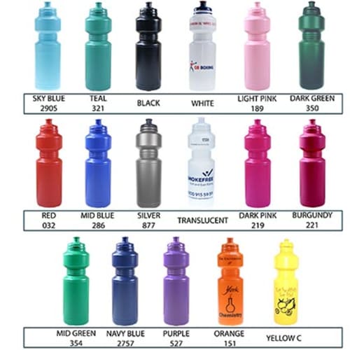 Branded sports bottles for gyms colours