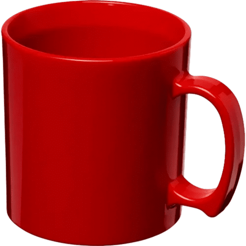 Standard Plastic Mugs in Red