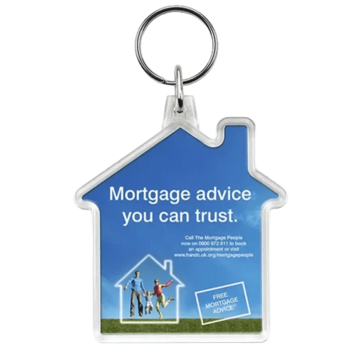 House Shaped Keyring in Clear