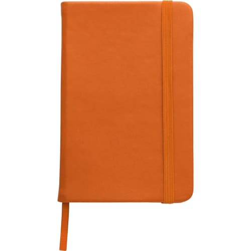 Custom branded Soft Feel Pocket Notebooks in orange from Total Merchandise