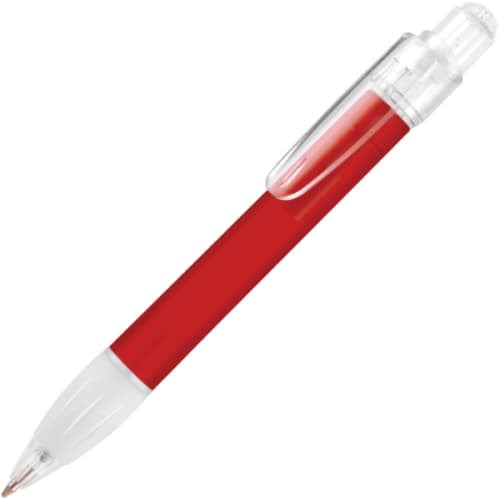 Custom Printed Setanta Frost Ballpens in Red from Total Merchandise