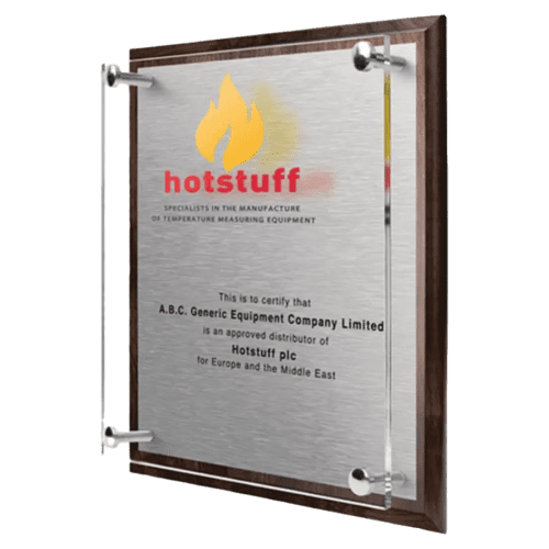 Promotional Veneered Wood Pillar Plaques with Logo and Names by Total Merchandise