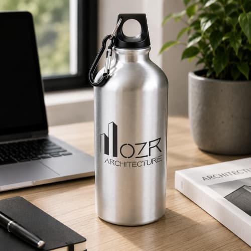 Lifestyle image of the 550ml Pollock Aluminium Sports Bottles by Total Merchandise