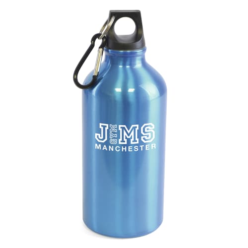 Logo branded Metal Sports Bottles in cyan from Total Merchandise