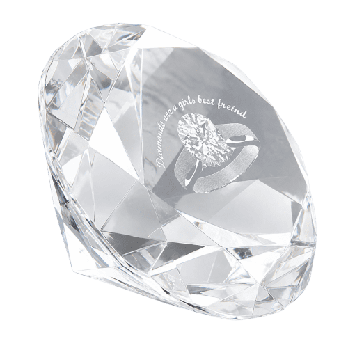 Promotional 60mm Crystal Diamonds Engraved with your Corporate Logo by Total Merchandise