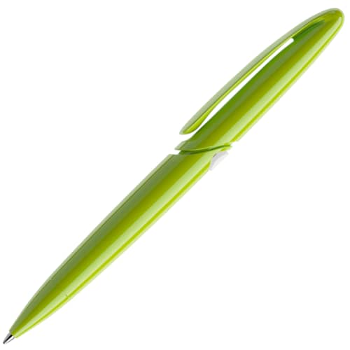 Custom Branded Prodir DS7 Ballpen in Polished Lime Green with Matt White Button by Total Merchandise