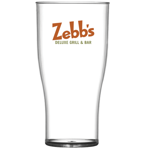 Promotional 20oz Tulip Reusable Plastic Pint Glasses with printed logo from Total Merchandise