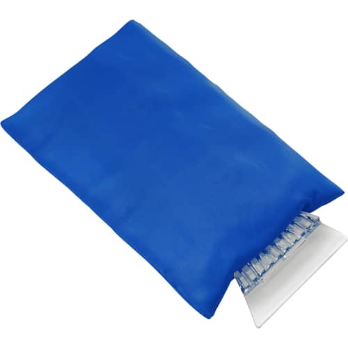 Custom branded Fleece Glove Ice Scrapers in cobalt blue from Total Merchandise