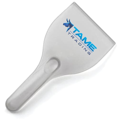 Promotional branded Basic Plastic Ice Scrapers in clear from Total Merchandise