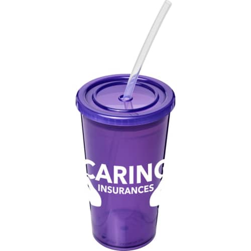 Stadium Cups printed with a printed logo in purple from Total Merchandise