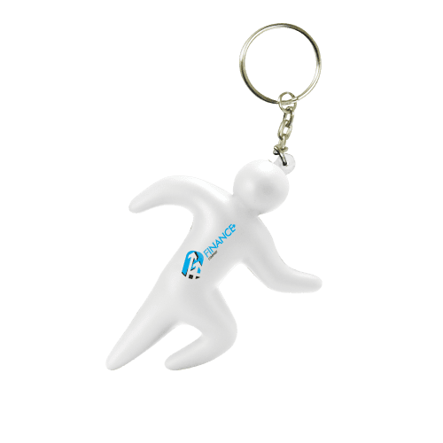 Branded Running Person Stress Ball Keychains are great for gym marketing