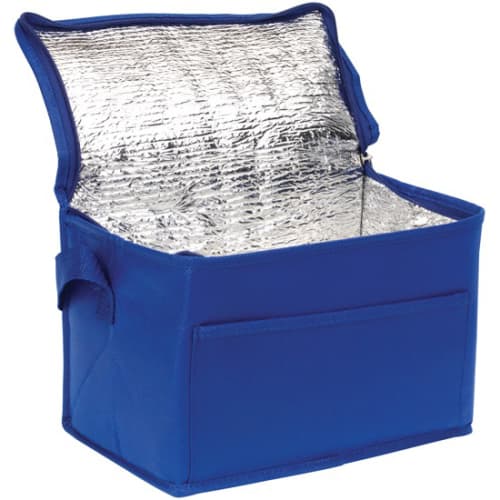 Printed small fold away cooler bag in royal blue from Total Merchandise